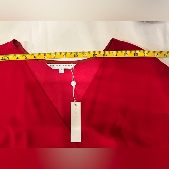 TRINA TURK Cranberry red ruched skirt dress size 8.‎ - Picture 13 of 16